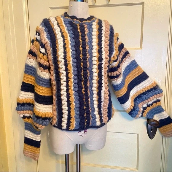 $825 RARE ✨ Ulla Johnson Runway Agostina Hand Crochet Sweater - Picture 4 of 13